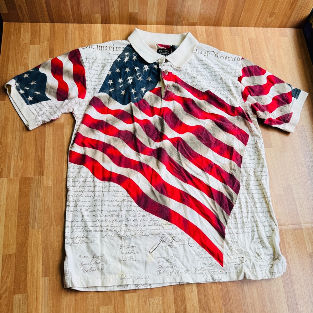 Cotton traders, sport, Fourth of July theme Polo size medium